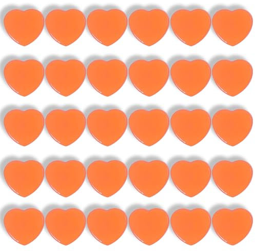 DUJEQM Magnete für Magnettafel Kühlschrankmagnete, 30 Stück Magnet Magnete Stark Magnete Kühlschrank Mini Magnete Klein Whiteboard Magnete Herz Magneten für Tafel Schule Magnetwand Pinnwand, Orange
