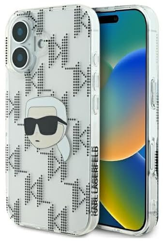 CG MOBILE Karl Lagerfeld KLHCP16SHKLPKHT Hülle für iPhone 16 6.1 transparent IML Karl Head Electroplated