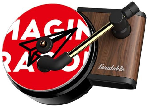 Difusor de fragancia para coche, tocadiscos, ambientador de coche, ambientador retro único para vehículo, con 3 hojas de aromaterapia, tabletas de aromaterapia para coche