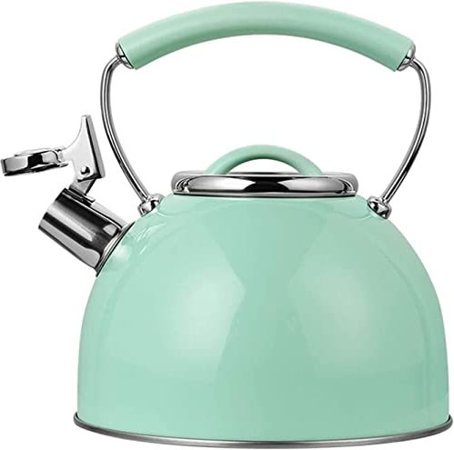 KJHTRED Teekanne aus Glas, Teekanne aus Porzellan, Teekocher, Teekannen, Teekessel für den Herd, chirurgischer Griff, Haushaltsteekanne mit Lackierverfahren (Grün, 2,5 l)
