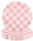 EVYIENEN Lot de 50 assiettes en carton rose vichy - 17,8 cm - Assiettes jetables en carton - Vaisselle pour gâteau, salade, fruits, dîner, dîner, dessert, plat de service