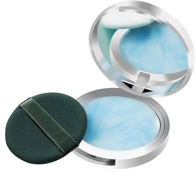 KEMUZ Polvo de Control Aceite Fijador,Polvos Faciales Prensados Mate Sedoso con Borla de Polvo,Polvos Faciales Matificantes En Gel,Textura Ligera,Maquillaje de Larga Duración