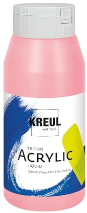 KREUL 17078 - Triton Acrylic Liquid Rosé 750 ml, Hochwertige Künstler-Acrylfarbe in Studienqualität mit leicht fließendem Charakter, tiefmatt auftrocknend