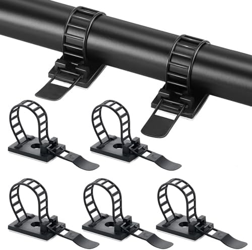 lomdung 60 Stück Kabelbinder und Kabelclips mit Klebehalterung, Kabelbinder Selbstklebend, Klemmen Organizer mit starkem Klebeband, für Zuhause Büro und Werkstatt