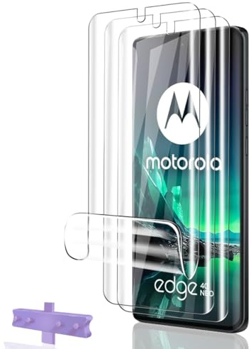 Phlleyaa Protector de Pantalla para Moto Edge 40 Neo TPU Película Protectora 3 Pack, HD Clear, Película Flexible, Sin Burbujas, Anti-Arañazos, Fácil de Instalar Vidrio Templado para Moto Edge 40 Neo