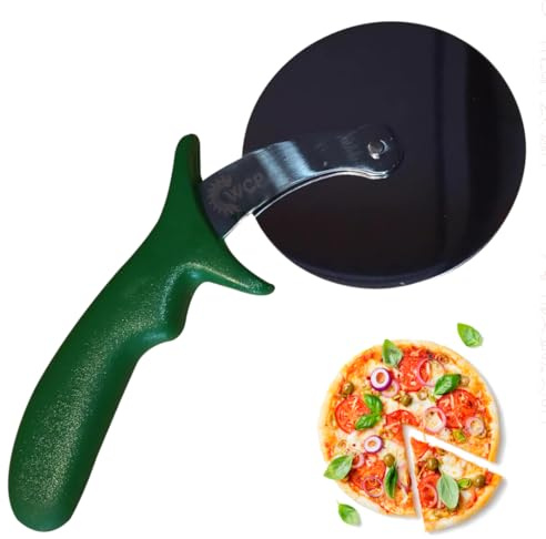 WFL Pizza Cutter, Professional Pizza Slicer, Easy to Cut and Clean, Dishwasher Safe, Super Sharp Pizza Slicer Stainless Steel Blade and Plastic Handle Anti-Slip with Ergonomic Design (Green)