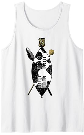 Zulu Schild Kuhfell Speer Knobkerrie Zulu Krieger Halloween Tank Top