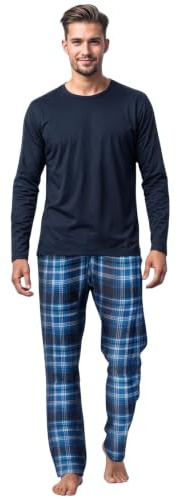 Style It Up Men's Long Sleeve Pyjama Set, Warm PJs Loungewear | Soft 2-piece sleepwear and loungewear