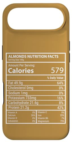 Almond Nutrition Facts Macro Tracker Funny Nut Label Design Case for iPhone Air