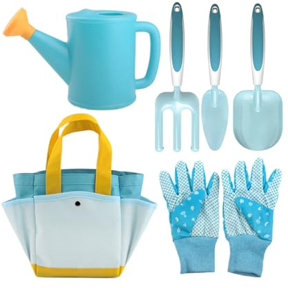 Ensemble De Jardinage pour – 6 Pièces Jouets Éducatifs Amusants | Gants De Jardinage pour 2 | Pelle Large pour Faire Semblant De Creuser, Arroser Les, Grimper dans Le Jardin, P