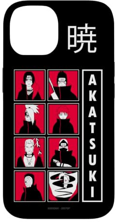 Hülle für iPhone 14 Naruto Shippuden Akatsuki Group Character Grid Anime