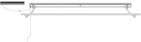 Cadre de store électrique rétractable blanc 3x2m acier avec panneau solaire pour terrasse jardin