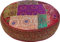 GURU SHOP Orientalisches Rundes Patchwork Kissen 40 cm, Sitzkissen, Bodenkissen mit Baumwollfüllung - Rot/bunt, Mehrfarbig, Synthetisch, Zierkissen, Dekokissen, Sofakissen