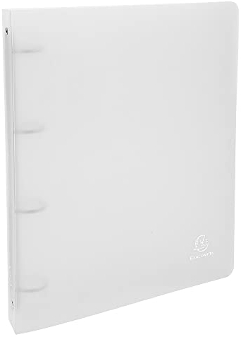 Exacompta 51264E Premium Kunststoff-Ringbuch Chromaline DIN A4 aus mittelfestem transluzentem Polypropylen 4 Ringe Rücken 40mm Plastikordner ideal für Büro und Schule transparent