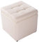 COSTWAY Faux Leather Ottoman, Pouffe Storage Toy Box with Hinge Top | Padded Foot Stool, Cube Bench Seater for Living Room, Bedroom & Office, 150Kg Capacity (Creamy White)