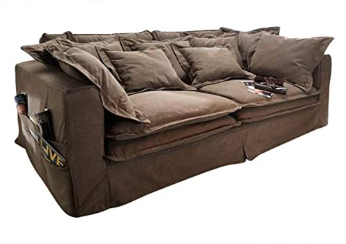 Massivmoebel24.de Hussensofa 3-Sitzer 236x138x76 braun Kingston