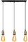 iDEGU 3-flammig Vintage Pendelleuchte, Retro Edison-Stil Hängelampe Metall LED Pendellampe Hängeleuchte mit E27 Lampenfassung Deckenleuchte Schwarz DIY Lampe Fassung (Messing, 3-flammig, 50CM)