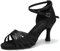 HIPPOSEUS Women's Latin Dance Shoes Black Open Toe Ballroom Salsa Dance Practice Shoes 3 inch Heel,4.5 UK