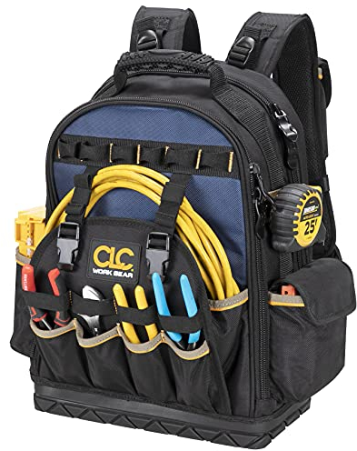 CLC Work Gear PB1133 - Zaino porta attrezzi con 38 tasche, base modellata, colore: nero/blu