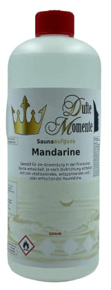 Sauna Aufguss Konzentrat Mandarine - 1 Liter in HDPE-Flasche mit Tropfverschluss und Kindersicherung