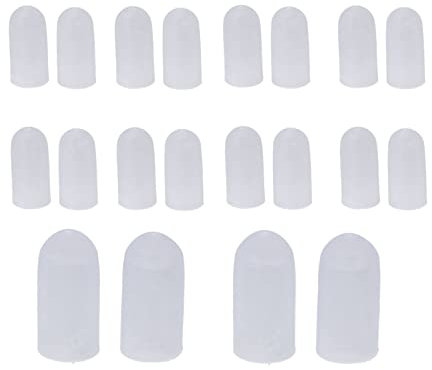 Protectores de dedos de los pies, 10 pares de fundas para dedos de los pies, protectores de silicona para aliviar el dolor, para uñas encarnadas, callos, ampollas (blanco)