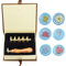 Wachs-Siegel-Stempel-Set, ANBOSE Blume Wachs-Siegel-Stempel-Set mit 6 PCS abnehmbare Messingköpfe und 1 Holzgriff, Sonnenblume drei Blumen Lotus Siegel Wachsstempel für Karten Einladungen