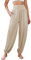 Famulily Sommerhose für Damen Frauen Lose Gesmokte Palazzo Haremshosen mit Taschen Khaki M