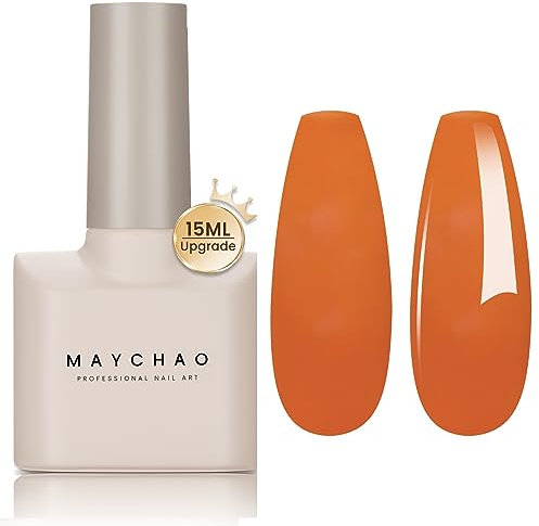 MAYCHAO 15ML Gel Nail Polish, Marmalade Gel Nail Polish, Soak Off UV LED Gel Polish Nail Art Starter Manicure Salon DIY at Home, 0.5 OZ