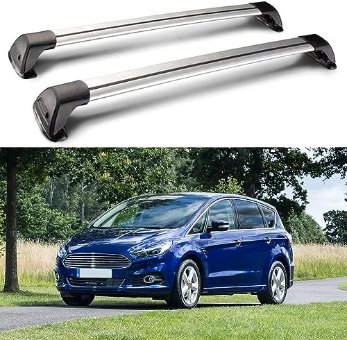 Dachgepäckträger für Ford S-MAX 2006-2015, 2-teiliger Kreuzschienen Dachträger, Aluminium Dachträger Querträger Grundträger Querbalken
