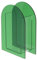 PATIKIL 5X2X7 Vase en Acrylique, Vase Floral en Acrylique en Forme D'Arche, Transparent, en Plastique Géométrique, Vase Décoratif pour La Table, La Décoration Intérieure, Vert.