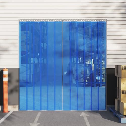ARKEM Türvorhang Blau 300x2,6 mm 25 m PVC Streifenvorhang PVC WäRmeschutzvorhang TüR Outdoor Vorhangstreifen
