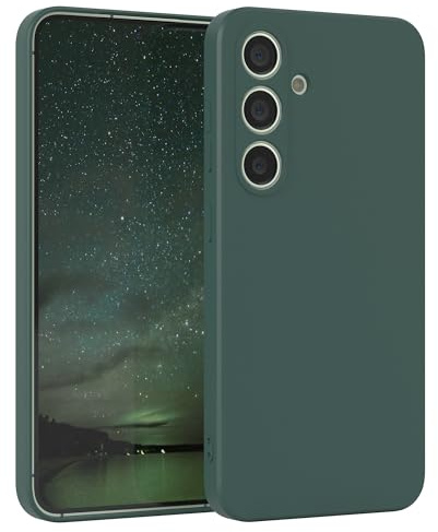 EAZY CASE - Silikonhülle für Galaxy S24 Hülle Silikon Case Grün weich stoßfeste Handyhülle Schutzhülle mit Kameraschutz Dünn Premium Schutz Cover TPU Phone Bumper in Piniengrün Matt