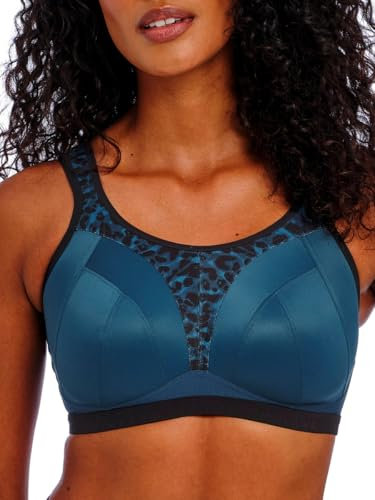 Freya Women's Dynamic Non-Wired Sports Bra, Midnight Leopard, 32DD