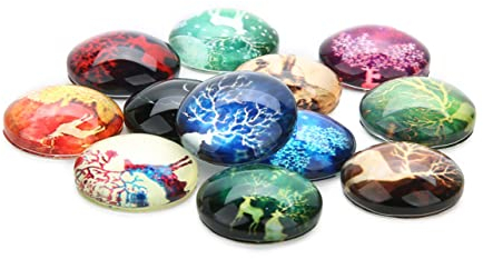 Hohopeti Einzigartiges Rundes Glas-schmuckstück Mit Elchmuster 20 Mm Für Bastel-dekoration