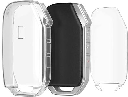 kwmobile Autoschlüssel Hülle kompatibel mit Kia 3-Tasten Smart Key Autoschlüssel - Schlüsselhülle Silikon Cover - Transparent
