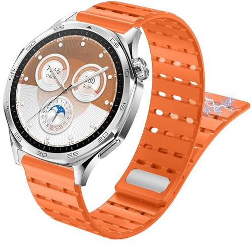 Armband für Huawei Watch GT 5 46mm Magnetisch, 22mm Weiches Silikon Sport Ersatzband Schweißdichtes Atmungsaktives Armband für Huawei Watch GT 5 46mm/GT 4 46mm/GT 3 46mm/GT 3 Pro/GT 2e Smartwatches