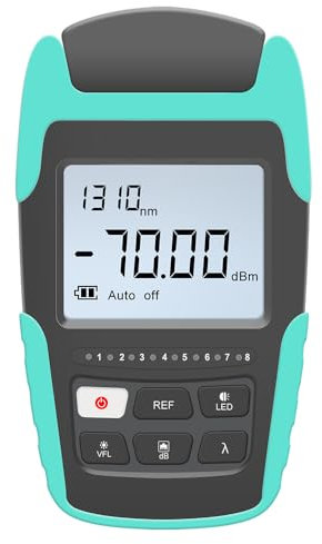 ALLGRIIT TM530 Tester per fibra ottica Misuratore di potenza ottico 4-in-1 con batteria ricaricabile, power meter fibra ottica multifunzionale con localizzatore visivo dotato di VFL RJ45 luce LED