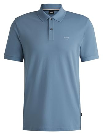 BOSS Herren Pallas Pallas Poloshirt aus Baumwoll-Piqué mit Logo-Details Hellblau XXXL