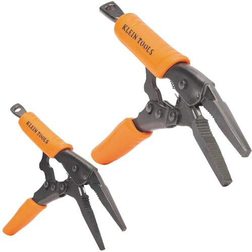 Klein Tools 38661 Locking Pliers Set, Long Nose 6-Inch and 9-Inch with Quick Release Handles, High Torque, Ideal for Tight Spaces, 2-Piece