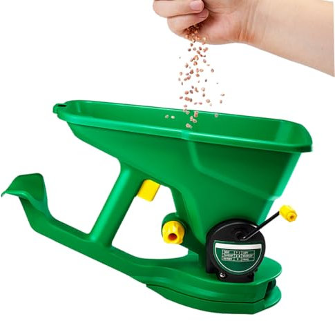 Mbiyhgta Tragbarer Streuer, Handstreuer für Rasen – Pflanzentrennung, tragbarer Dünger, Streusalz, , Salz, Shaker für Rasen und Garten