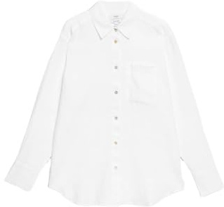 Marks & Spencer Donna Oversized Puro Lino Girlfriend Camicia