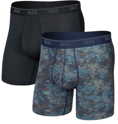 SAXX Underwear Co. Quest Herren-Boxershorts, schnelltrocknend, Netzstoff, 2er-Pack