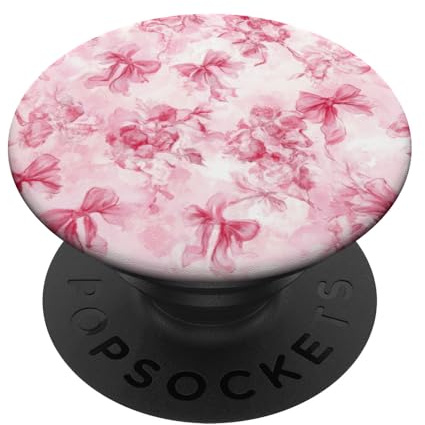 Cute Pink Bow Coquette Bows Ribbon Aesthetic Light Pink Bow PopSockets Adhesive PopGrip