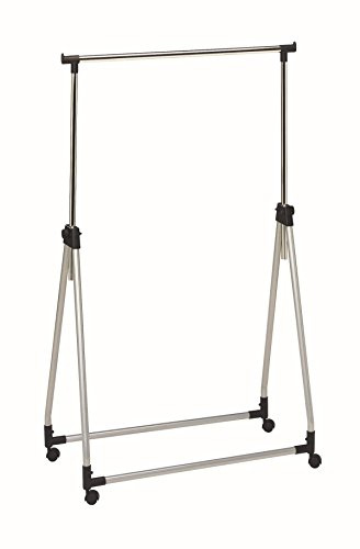 HAKU Möbel Rollgarderobe alu, Stahl - Maße: B 89 cm x H 100-165 cm x T 47 cm, Style: Modern