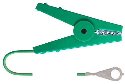 AKO Fencing Erdanschlkabel mit Klemme grün Länge 100 cm, mit M8-Ösen, mit Krokodilklemme, 44606/011