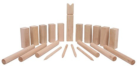 small foot Wurfspiel Wikingerspiel Kubb Familiengröße, 100% Naturholz mit Tragenetz und Anleitung, 4916