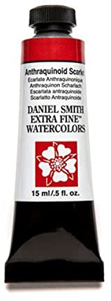 DANIEL SMITH Extra Fine™ Watercolor Paint, 15ml, Tube, Anthraquinoid Scarlet, 0.5 fl oz, (Pack of 1)
