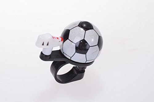 Gravidus Fahrradklingel im Fußball-Design, Aluminium Fahrrad Glocke mit Fußballschuh-Hebel, schwarz/weiß Miniglocke