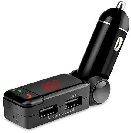 MMOBIEL Bluetooth FM Radio Wireless Transmitter Dual Port 5V/2A Car Kit Music Audio Receiver and 3.5mm AUX Stereo Output