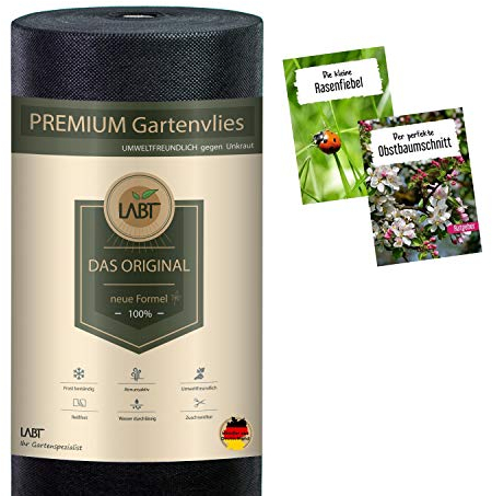 LABT Gartenvlies Unkrautvlies vom Profi in Einer reißfesten Qualität 100 g/m² 1,6m Breite x 100m Länge = 160m² Unkrautfolie Mulchfolie Mulchvlies Hochbeet